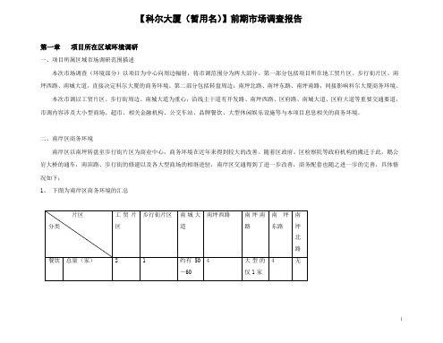 (精品文档)某项目前期调研报告