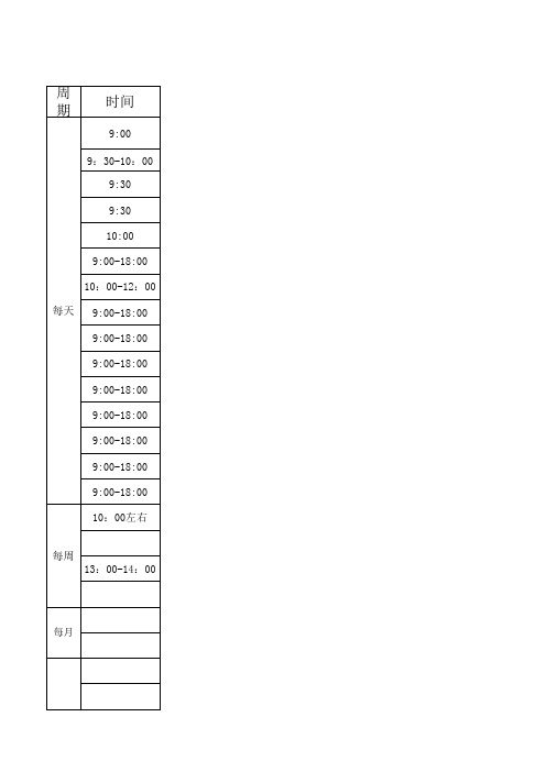 前台工作例行表表格形式