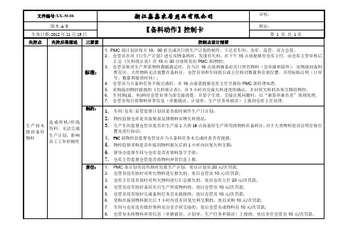 备料动作控制卡