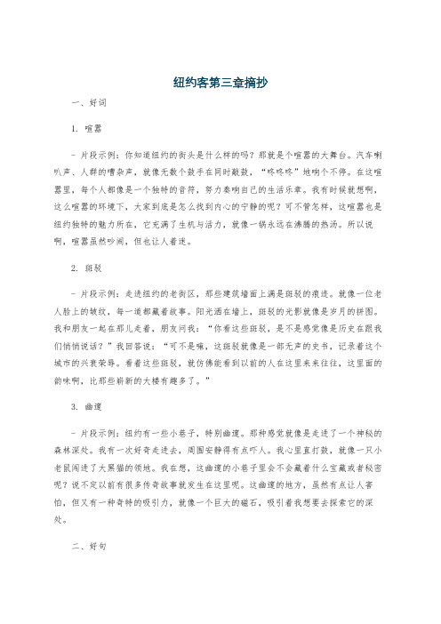 纽约客第三章摘抄