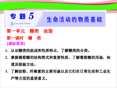 高中化学版选修五课件：专题5 第一单元 第一课时 糖 类