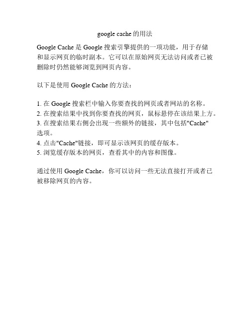 google cache的用法