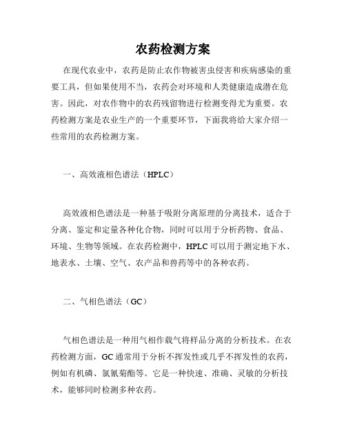 农药检测方案