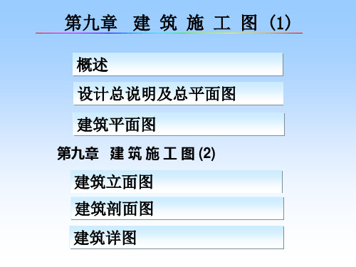 建筑工程制图课件 第九章 建筑施工图(1概述总平)