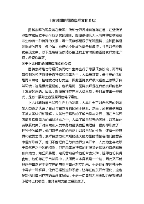 上古时期的图腾崇拜文化介绍