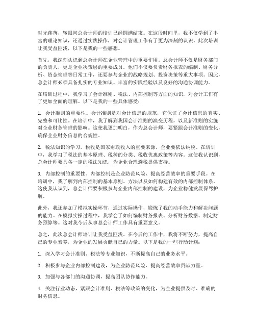 总会计师培训感想