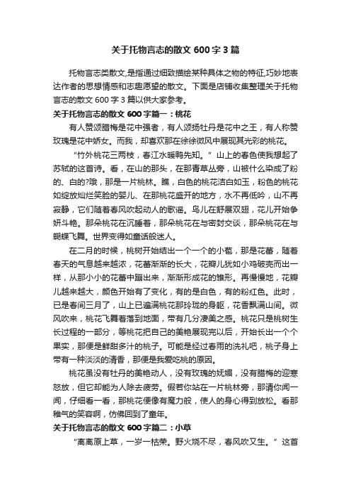 关于托物言志的散文600字3篇