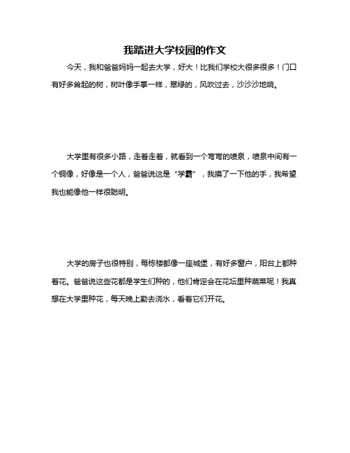 我踏进大学校园的作文