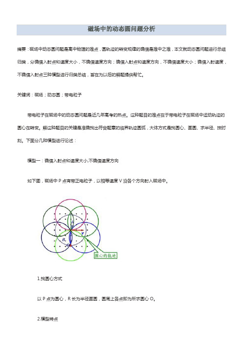 磁场中的动态圆问题分析(供参考)