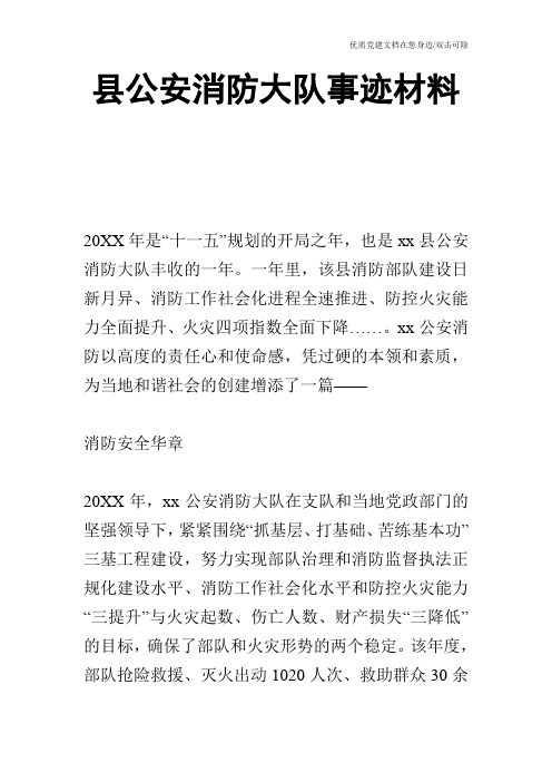 县公安消防大队事迹材料