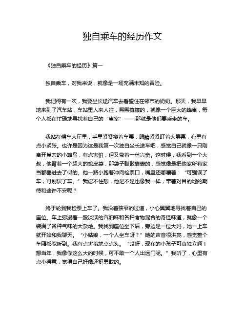 独自乘车的经历作文