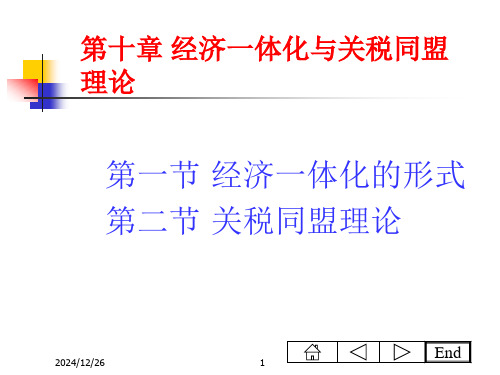 10《国际经济学》第十章经济一体化与关税同盟理论(浙江