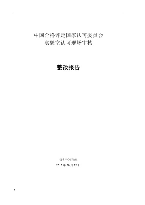 实验室不符合项整改报告