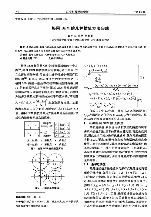 格网DEM的几种插值方法实践