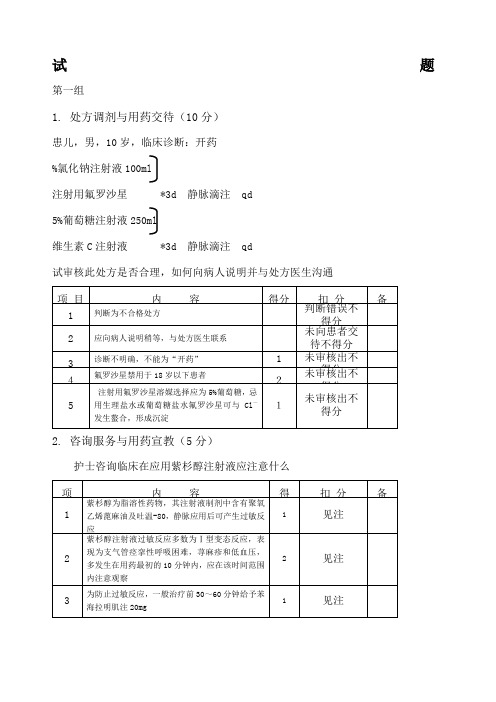 药师技能操作考试