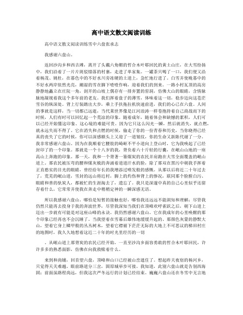 高中语文散文阅读训练