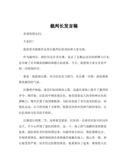 裁判长发言稿