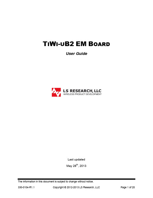 TiWi-uB2 EM BOARD User Guide