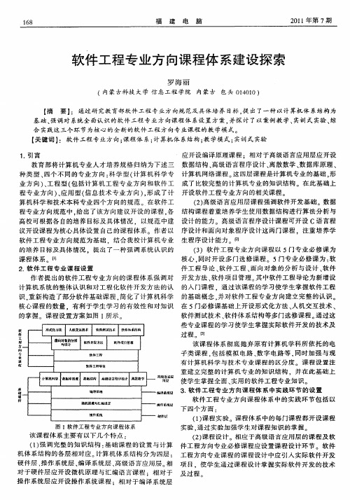 软件工程专业方向课程体系建设探索