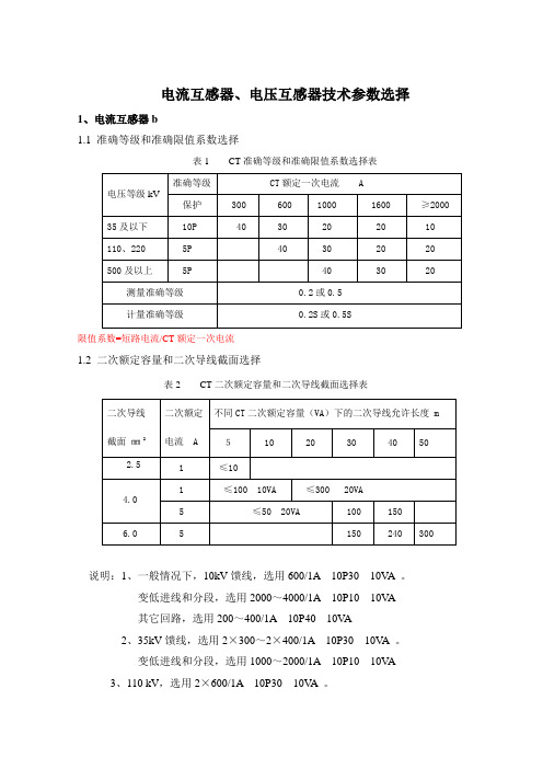 PT、CT选择