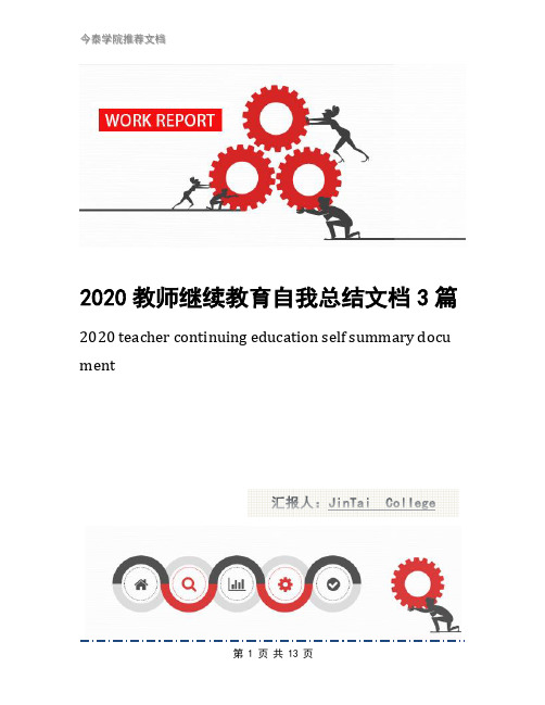 2020教师继续教育自我总结文档3篇