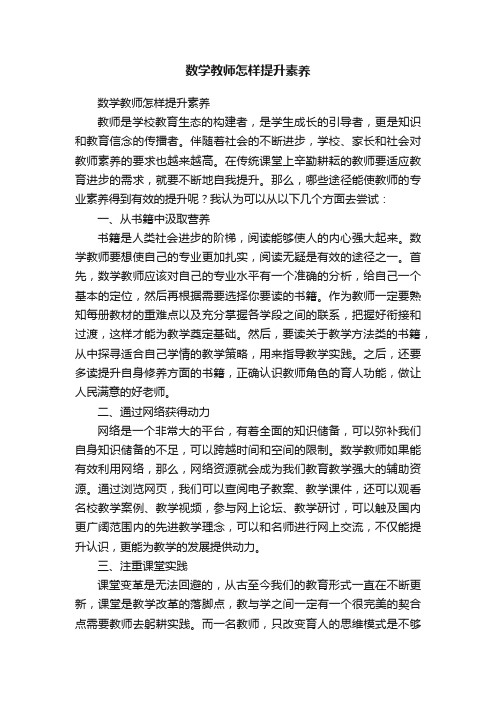 数学教师怎样提升素养