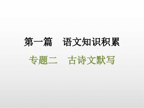 浙江中考语文课件PPT 专题二 古诗文默写