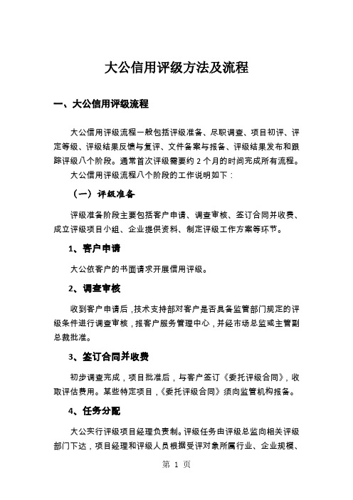 大公信用评级方法及流程-33页文档资料