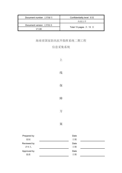 系统上线方案设计实用模板样本