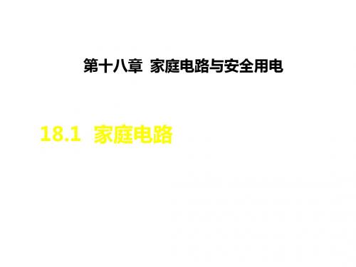 (沪粤版)九年级物理下册 18.1 家庭电路