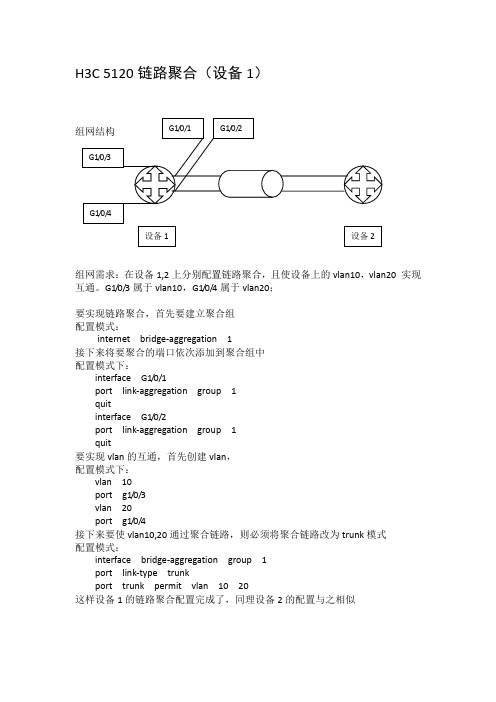 链路聚合原理配置实例