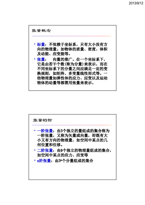 张量概念及其基本运算