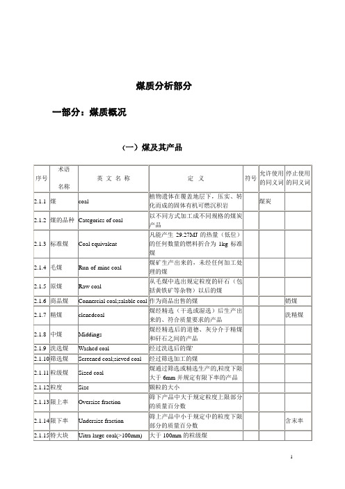 煤的分析