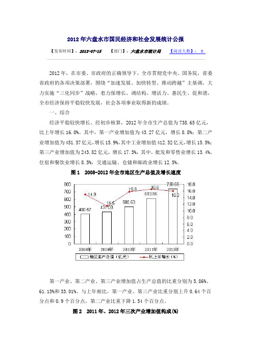 2012年六盘水国民经济和社会发展统计公报