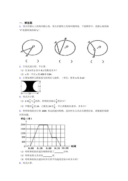 【精选试卷】成都市实验外国语学校(西区)小升初数学解答题专项练习经典练习题(答案解析)