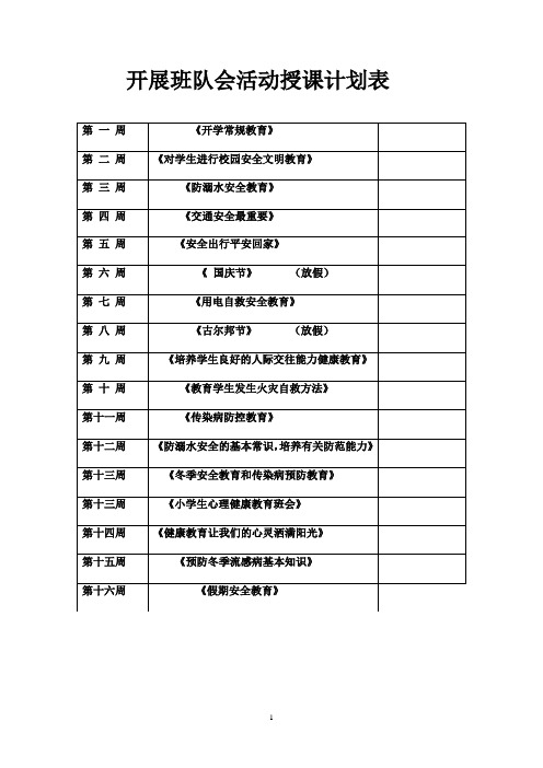 班会课简案