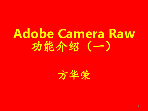 Adobe Camera Raw功能介绍