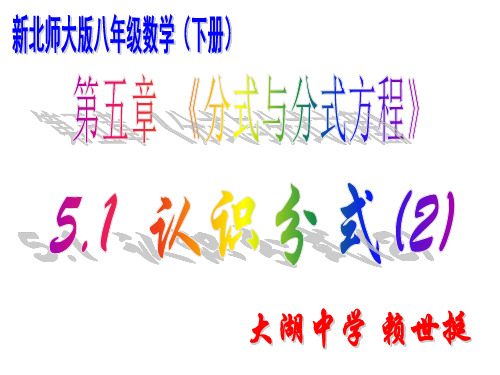 5.1 《认识分式》第二课时