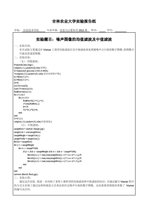 吉林农业大学实验报告纸.doc