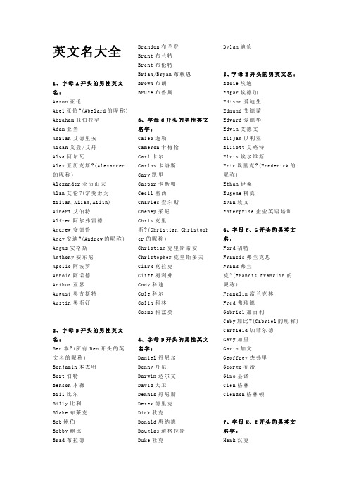 英文名字大全