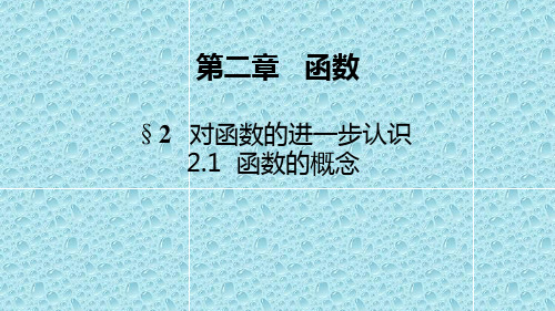 北师大版高中数学必修1精品课件：第二章 函数 2.1函数的概念