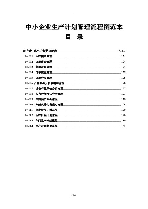 中小企业生产计划管理流程图范本