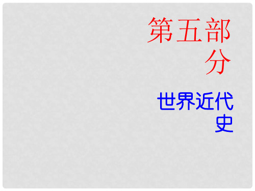 广东省中考历史总复习 第五部分 世界近代史 第四单元 