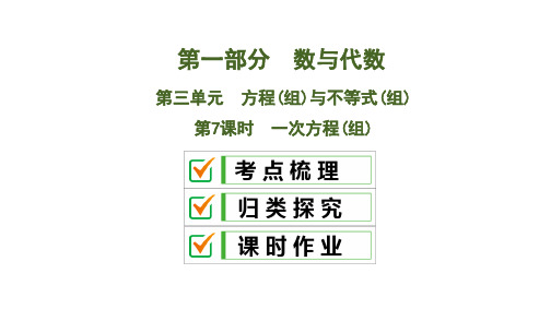 2020版中考数学一轮复习人教版 课件:一次方程(组)