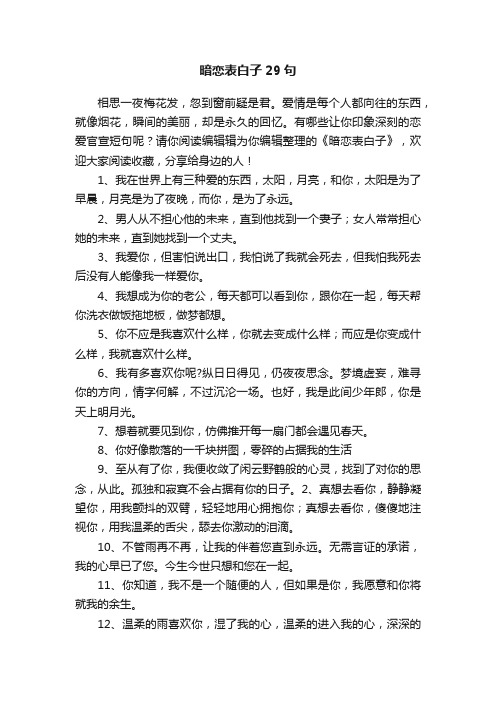 暗恋表白子29句