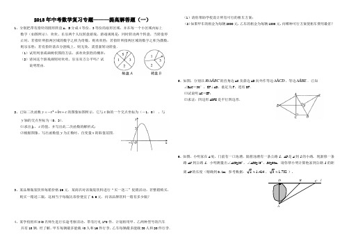 2013年中考数学复习专题———提高解答题(一)