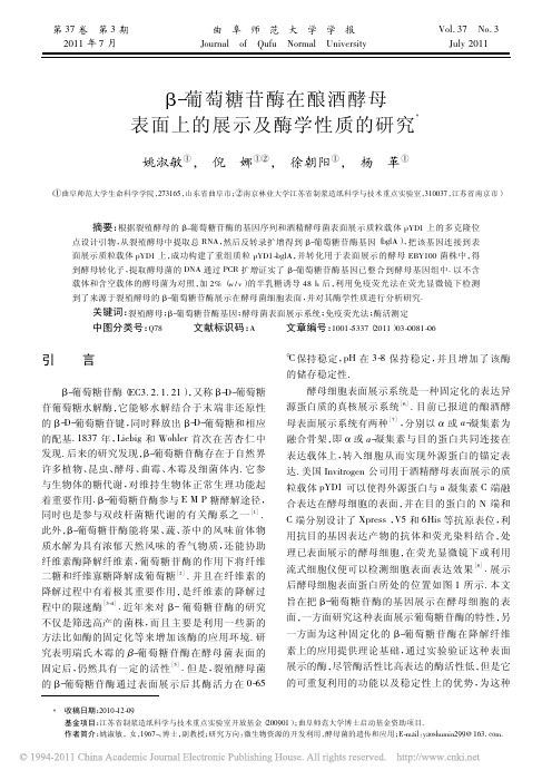 _葡萄糖苷酶在酿酒酵母表面上的展示及酶学性质的研究