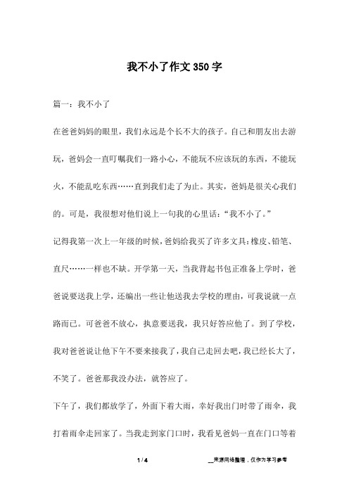 我不小了作文350字