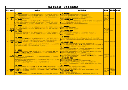 公司十大安全风险清单(安委会审核通过) (1)