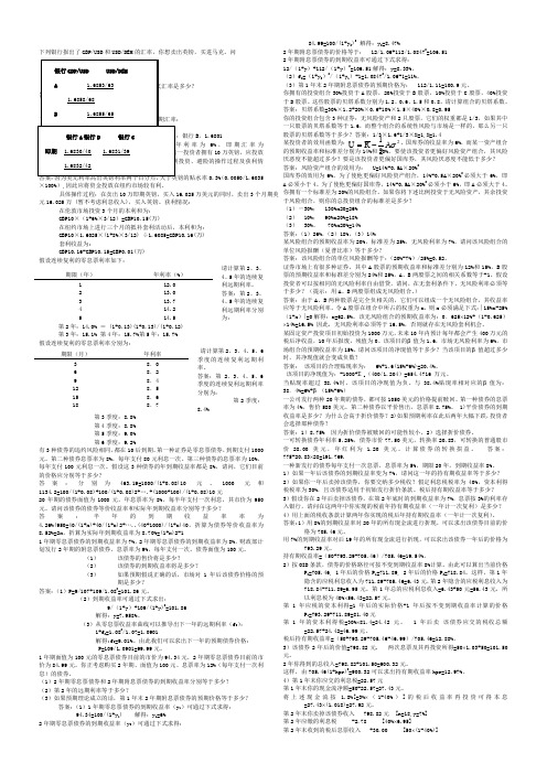 金融市场学期末考试复习资料(成都理工大学)